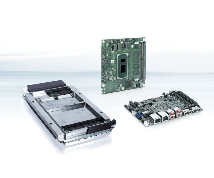 Kontron setzt Intel Core Prozessoren der 11. Generation auf COM Express®-Modul, 3HE VPX-Blades und 3,5 SBC ein